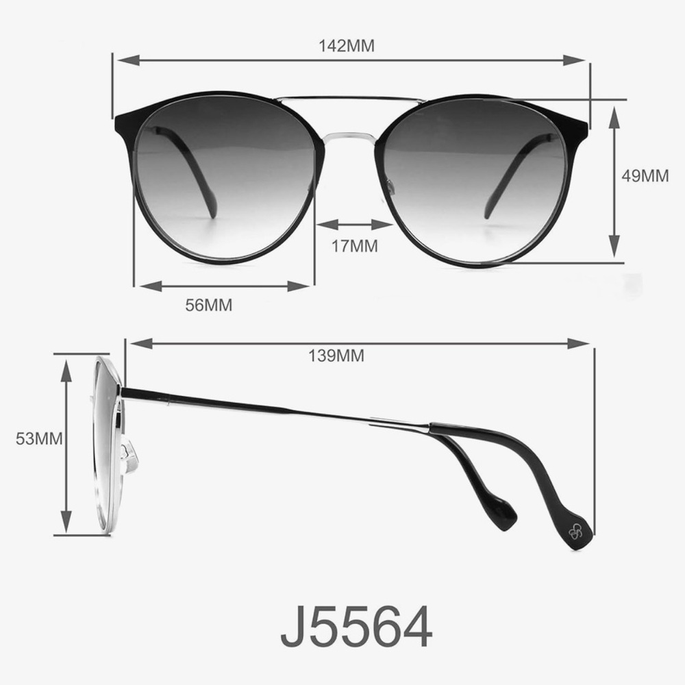 Jessica Simpson Women's J5564 Retro Metal Round Sunglasses Black/Gold Lenses - Picture 6 of 15